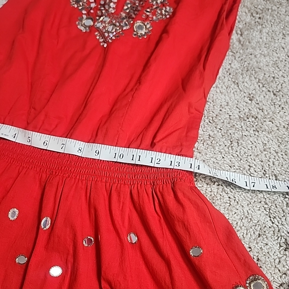 Alice + Olivia Red Mirror Detail Dress Women’s S Boho Chic - Picture 11 of 12